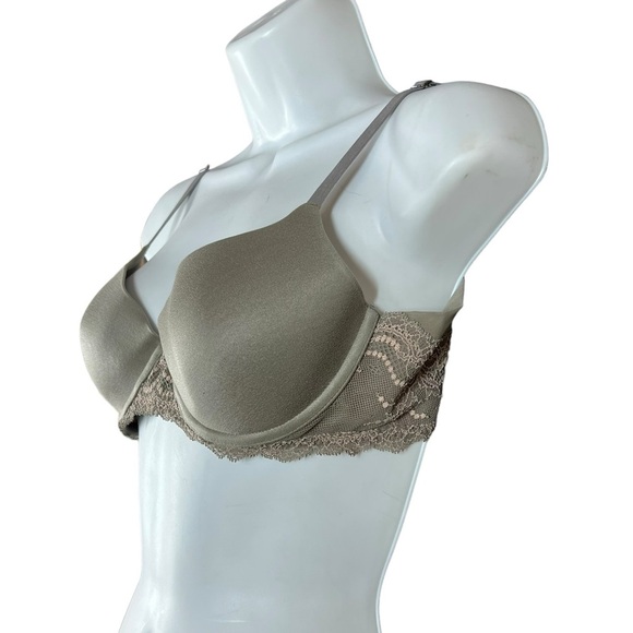 Spanx Undietectable Moss Green With Pink Lace Trim Underwire Bra Women's 34B - Picture 4 of 17